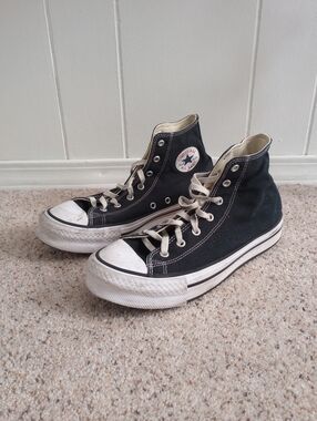Converse Black High Tops Sneakers Shoes